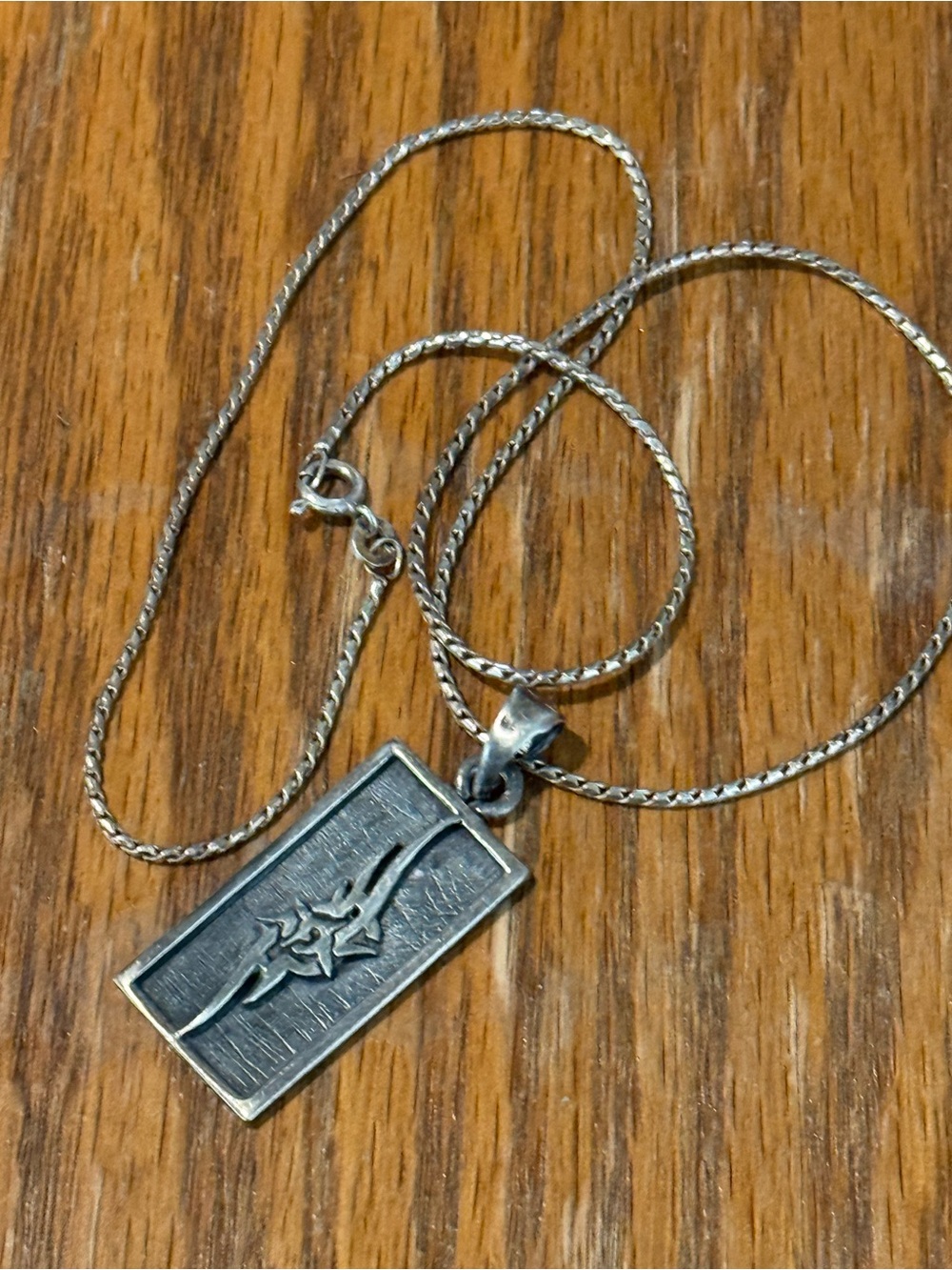 Sterling Silver 925 Chain And Pendant 16.5” Chain Modernist